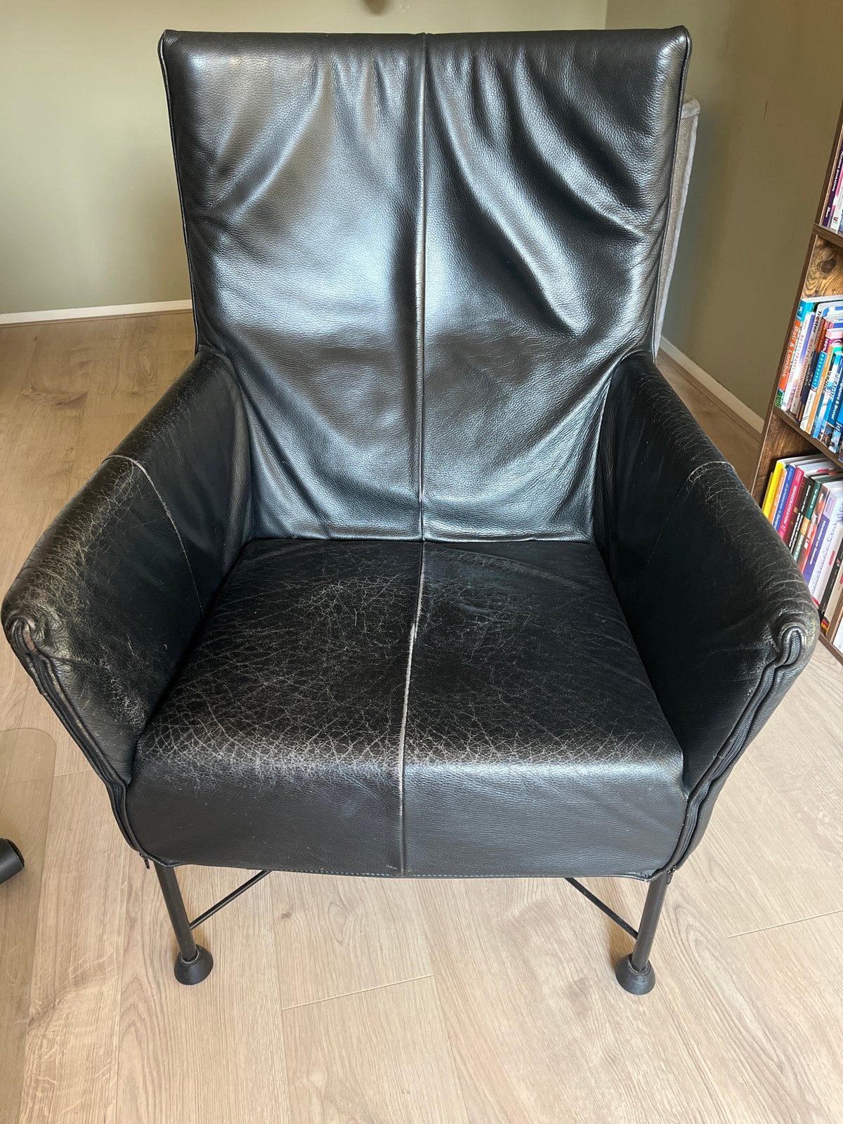 Montis Charly met poef - Zwart, Ophalen, Gebruikt, Zwart, Leer