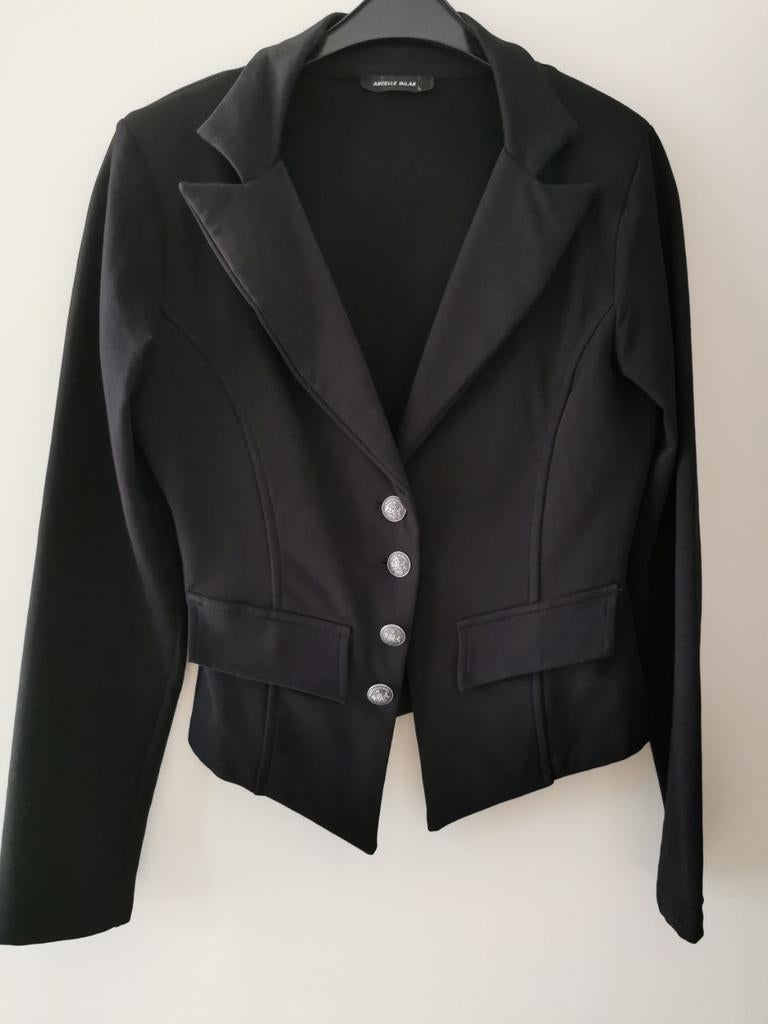 Zwart jasje, mt M/L, Angelle Milan, Maat 38/40 (M), Angelle Milan, Zwart, Ophalen of Verzenden