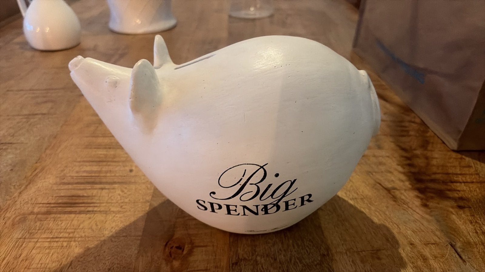 Riviera Maison spaarvarken "Big Spender", Ophalen, Zo goed als nieuw, Steen, Aardewerk of Keramiek, Dier