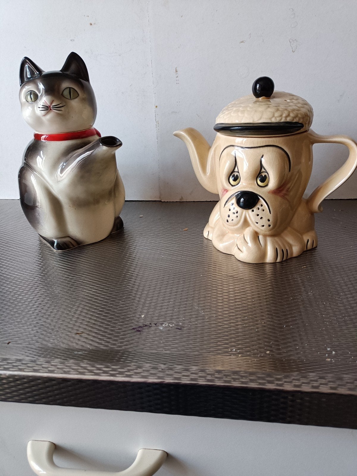 Vintage Kat en Hond Theepotten - Unieke Decoratie, Antiek en Kunst, Ophalen of Verzenden