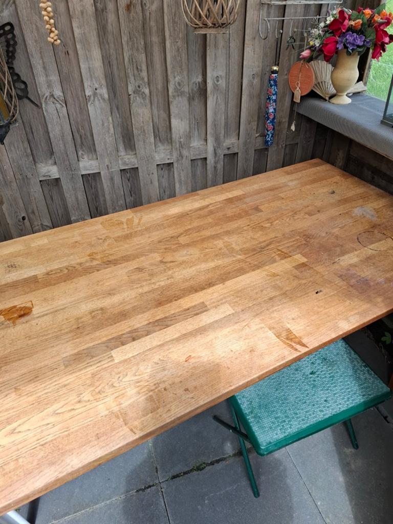 Mooie eiken tafel. Ophalen, Ophalen of Verzenden, Rechthoekig, Hout