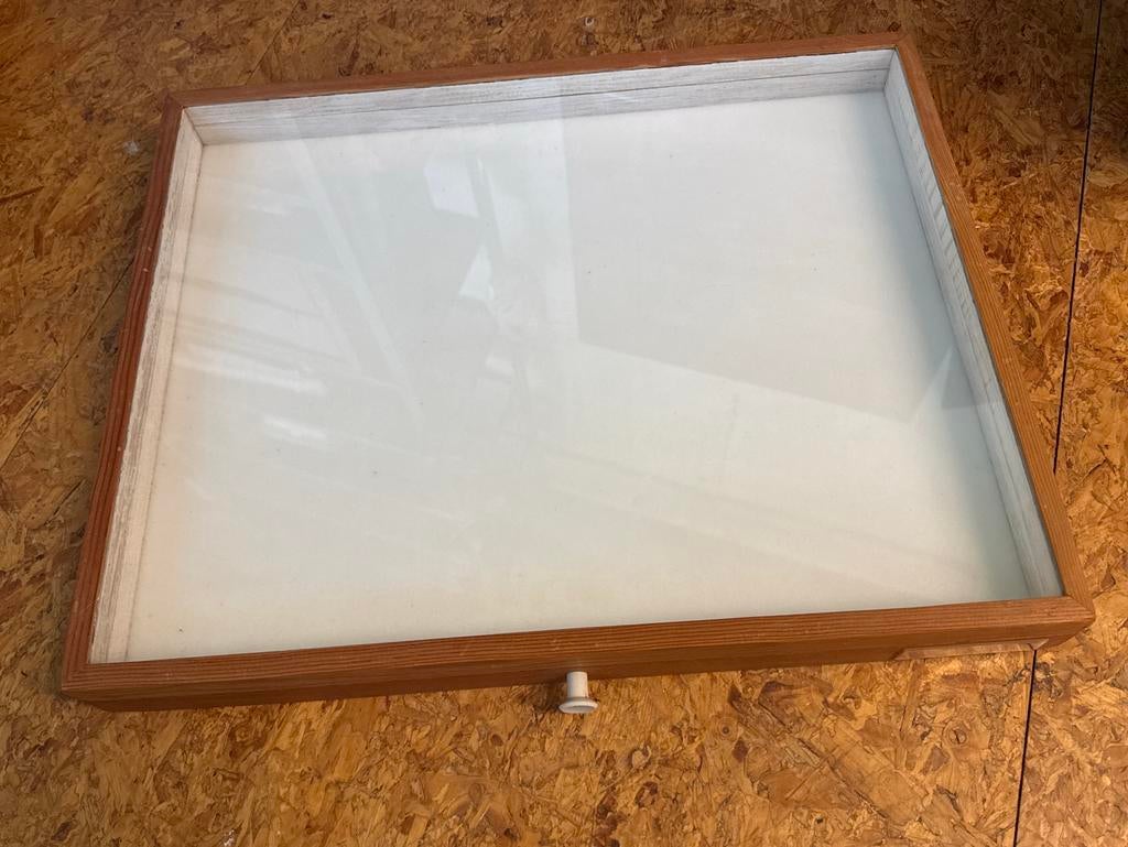 Houten Archief Vlinderkist met Glas en Foamlaag, Ophalen of Verzenden, Gebruikt