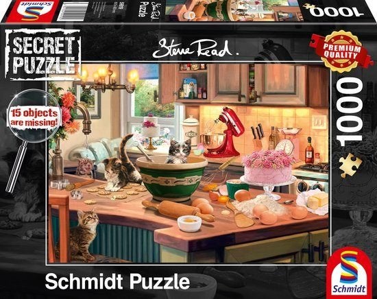 Schmidt puzzel Aan de keukentafel, Ophalen, 500 t/m 1500 stukjes, Zo goed als nieuw, Legpuzzel