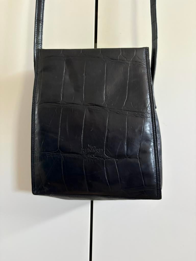 Blauw leren Yves Renard tasje, Verzenden, Zo goed als nieuw, Blauw, Schoudertasje