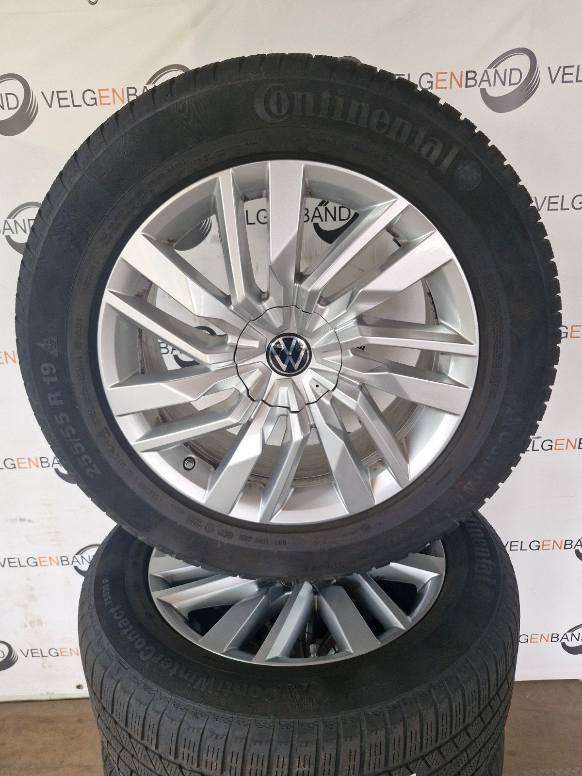 Winterset VW Toureq 5x112 66.5 255 55 19 winterbanden Q7, 19 inch, Gebruikt, 255 mm, .