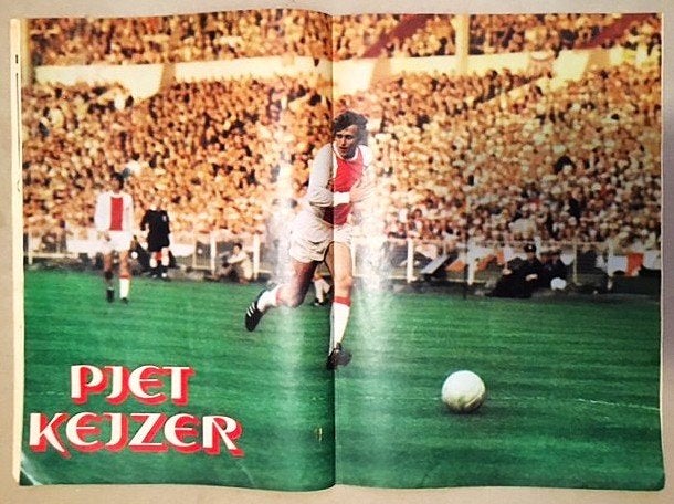 Ajax Piet Keizer Jan Mulder Sjaak Swart Foto Poster Artikel, Ophalen of Verzenden, Gebruikt, Ajax, Poster, Plaatje of Sticker