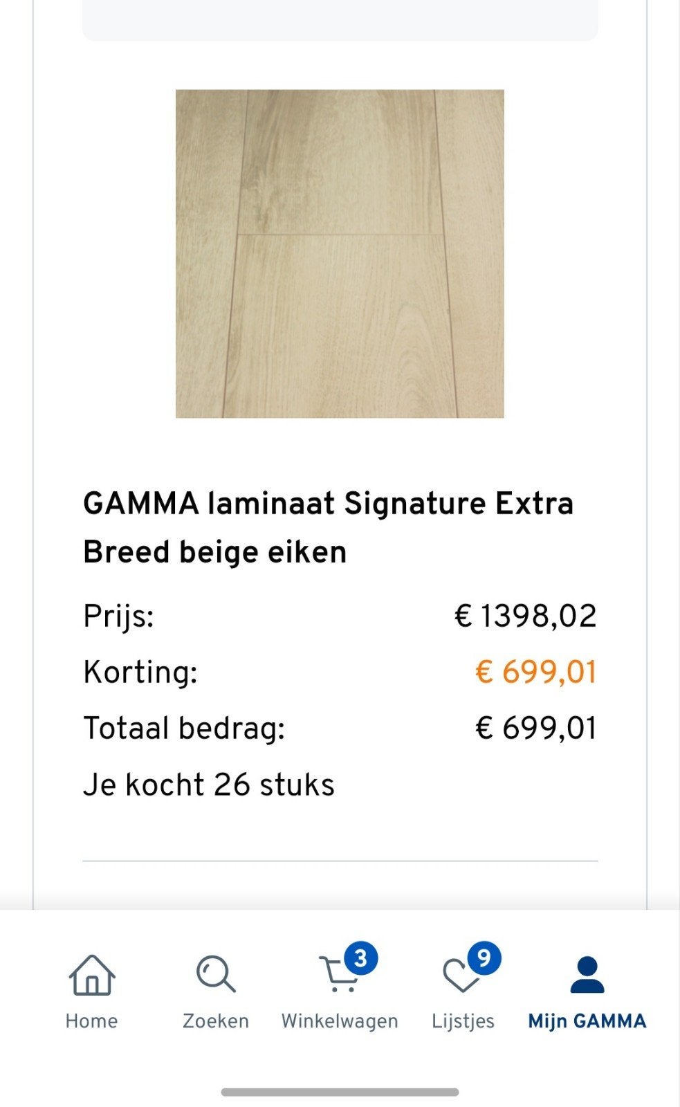 Gratis: GAMMA laminaat Signature Extra Breed Beige eiken, Ophalen, 50 tot 150 cm, 10 m² of meer, 10 tot 30 cm