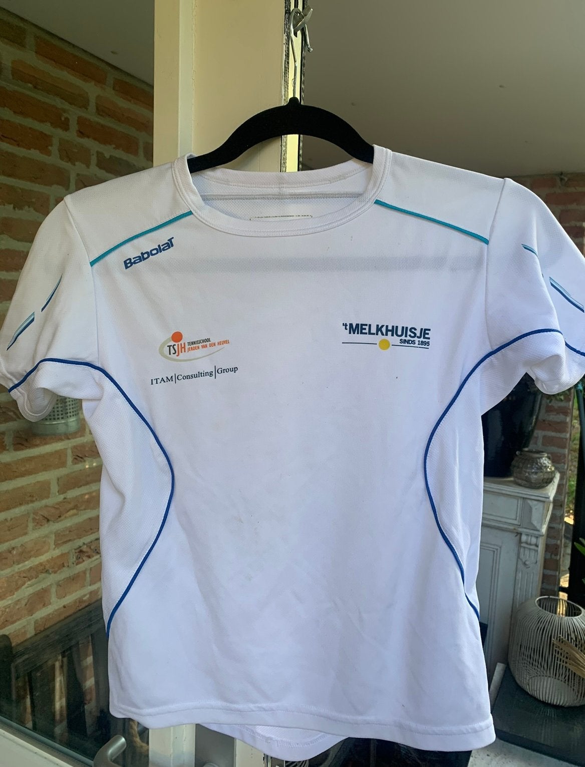 Tennis shirt t Melkhuisje ! Maat 12-14 jaar 152 158 164, Sport en Fitness, L00, Zo goed als nieuw, Kleding, Ophalen