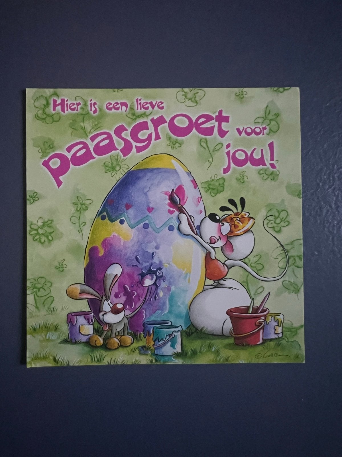 Diddl Paaskaart - Hier is een lieve paasgroet voor jou!, Verzamelen, Ophalen of Verzenden, Verschillende figuren, Zo goed als nieuw