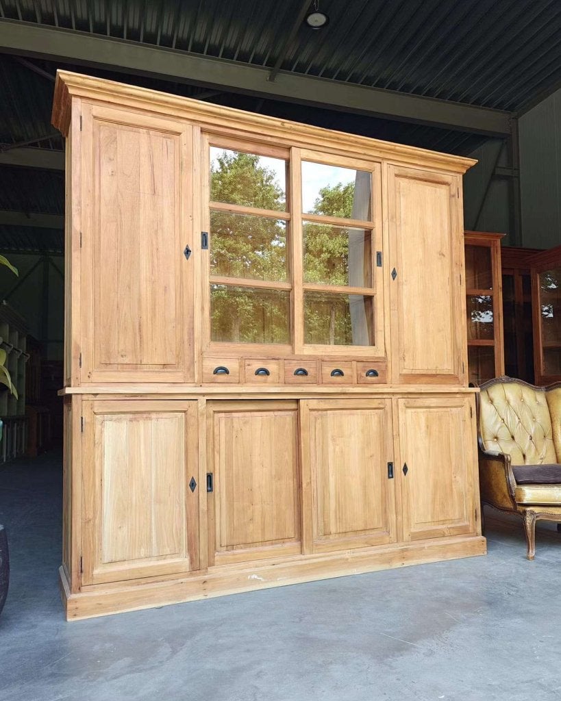 Prachtige teak winkelkast | Buffetkast gesloten deuren #, Gebruikt, Met deur(en), -, 200 cm of meer