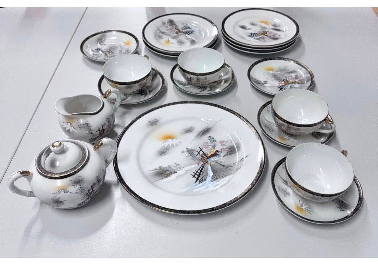 Antiek Japan Japans servies Yasuda company hand geschilderd, Antiek en Kunst, Ophalen of Verzenden