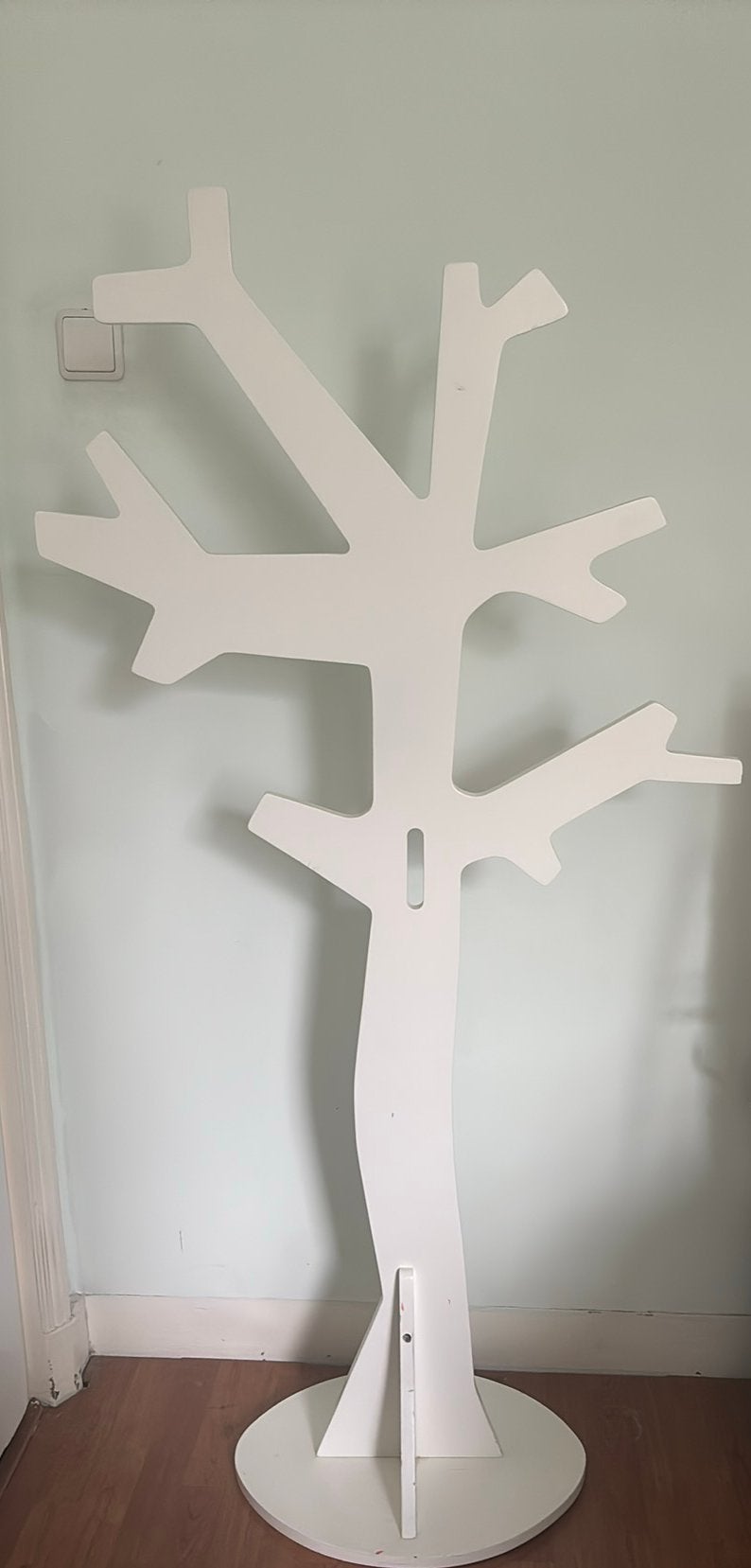 Houten witte boom kapstok, Zo goed als nieuw, Minder dan 100 cm, Hout, Ophalen