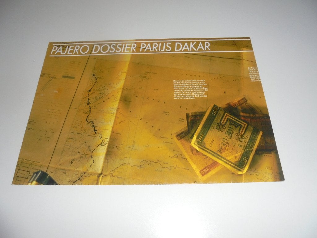 brochure Parijs-Dakar 1987 Pajero Tijsterman, Ophalen of Verzenden, Zo goed als nieuw, Overige merken