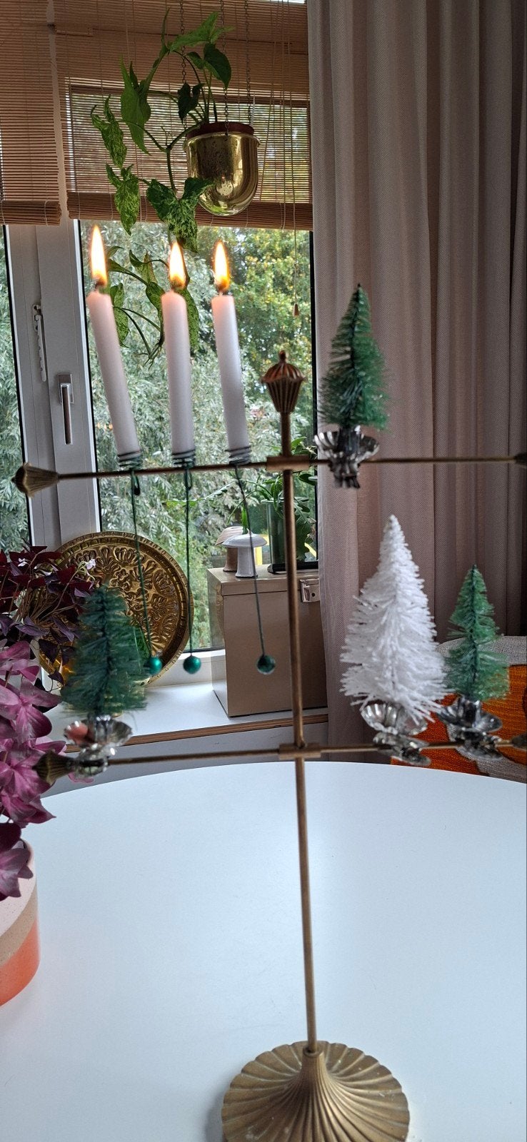 oude nostalgische kerstboom knijpers, met boompjes,, Ophalen of Verzenden