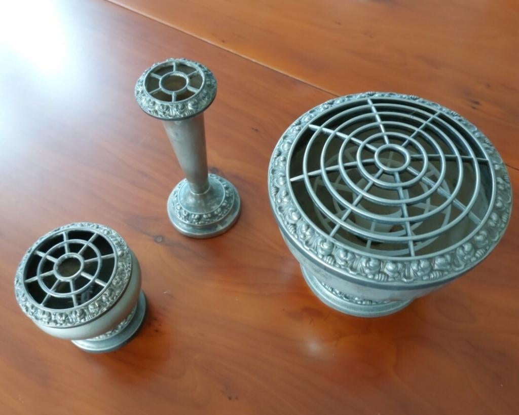 3 vintage insteek-vaasjes brocante, Ophalen