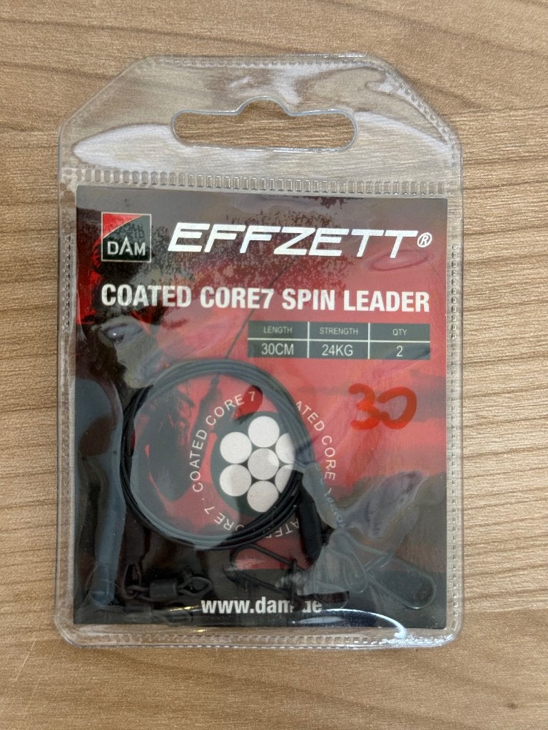 DAM Effzett Coated Core7 Spin Leaders – 30 cm / 24 kg, Overige typen, Nieuw, Ophalen of Verzenden, E