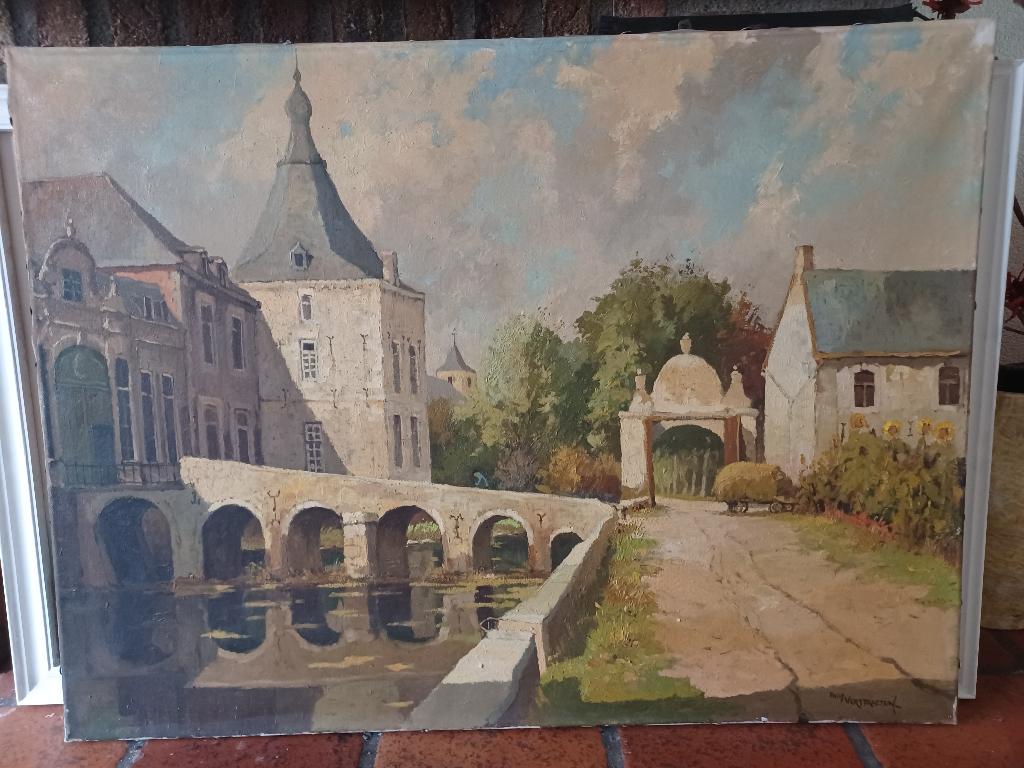 Schilderij Fons Verstraeten kasteel Valkenburg (1922 -2017 ), Ophalen of Verzenden