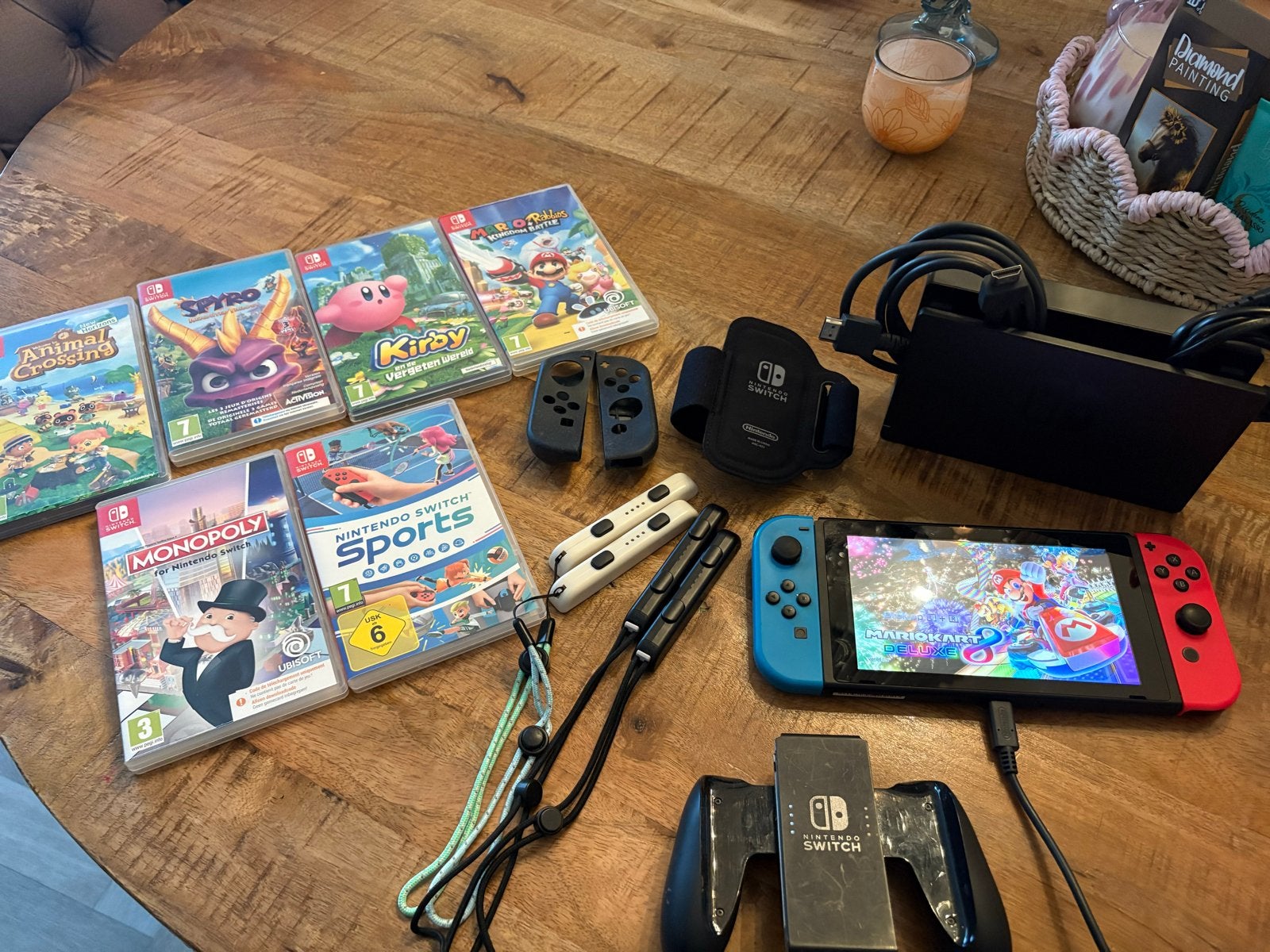 Nintendo Switch met 2 controllers en 7 games, Met games, Met 2 controllers, Ophalen of Verzenden, Zo goed als nieuw
