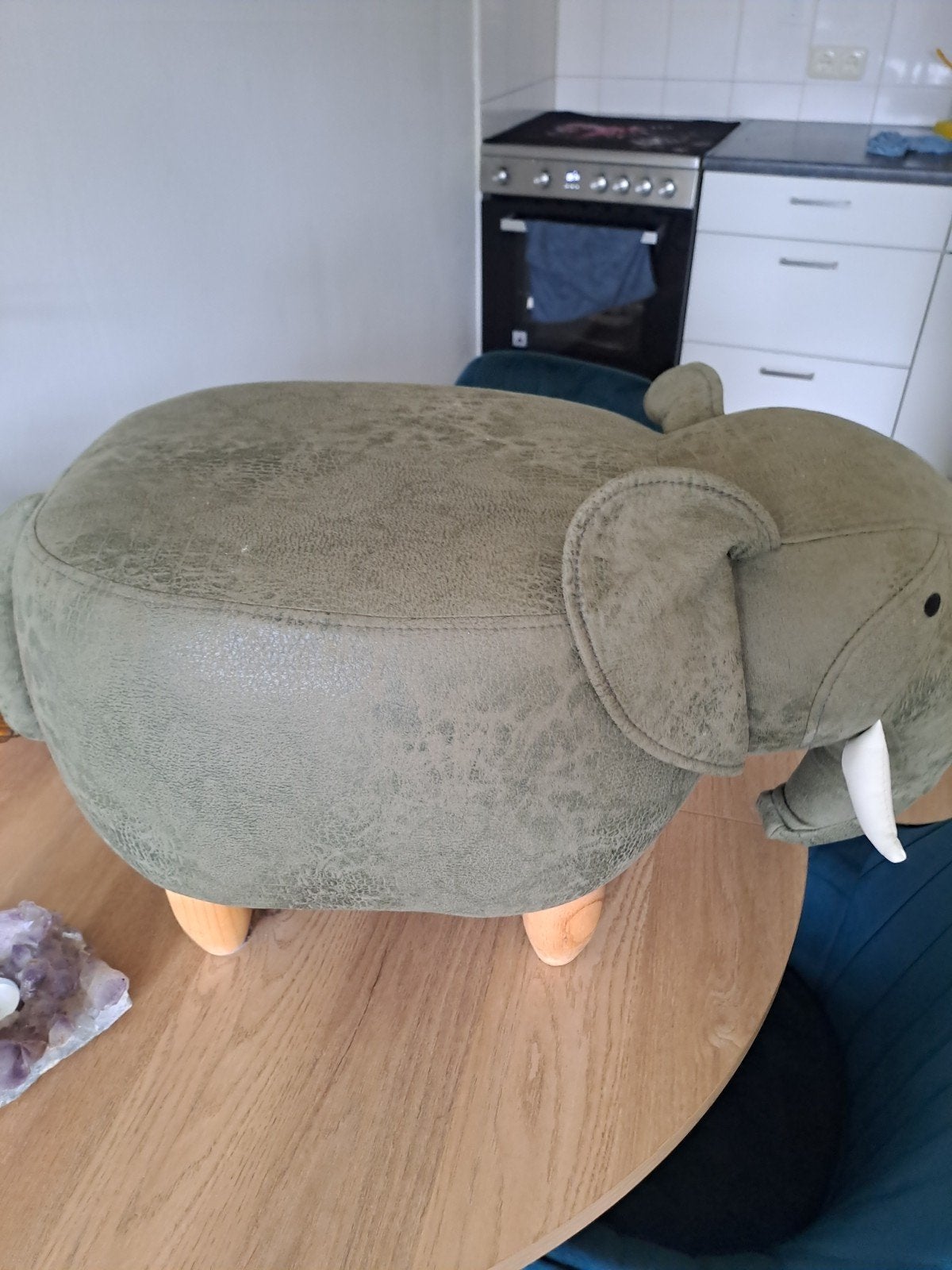 Leuke olifant poef/voetenbankje, Gebruikt, Speels, Kinderkamer, Modern, Stof, Overige vormen