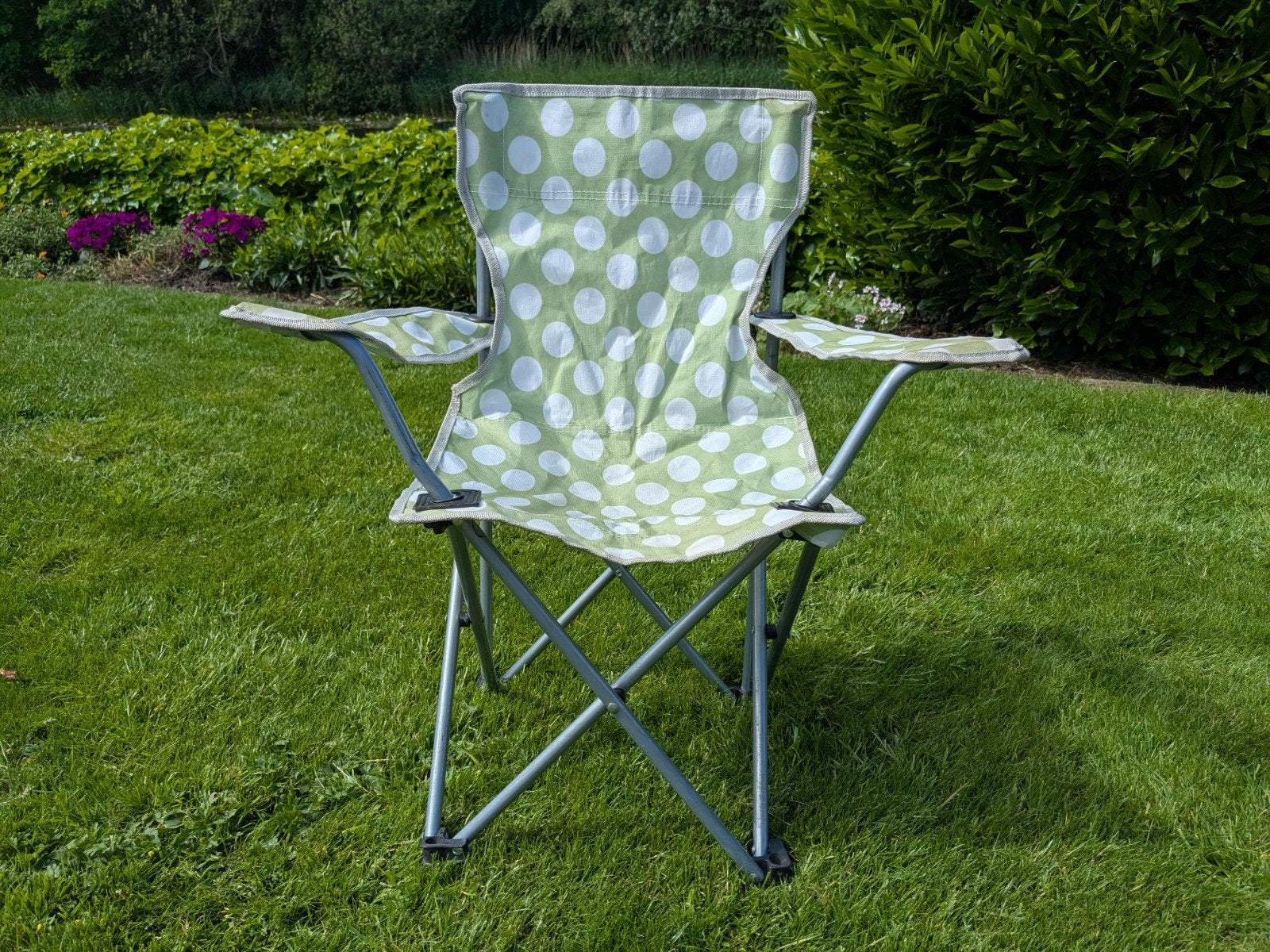 Hema kinder campingstoel - groen met witte stippen, Ophalen, Gebruikt, Campingstoel