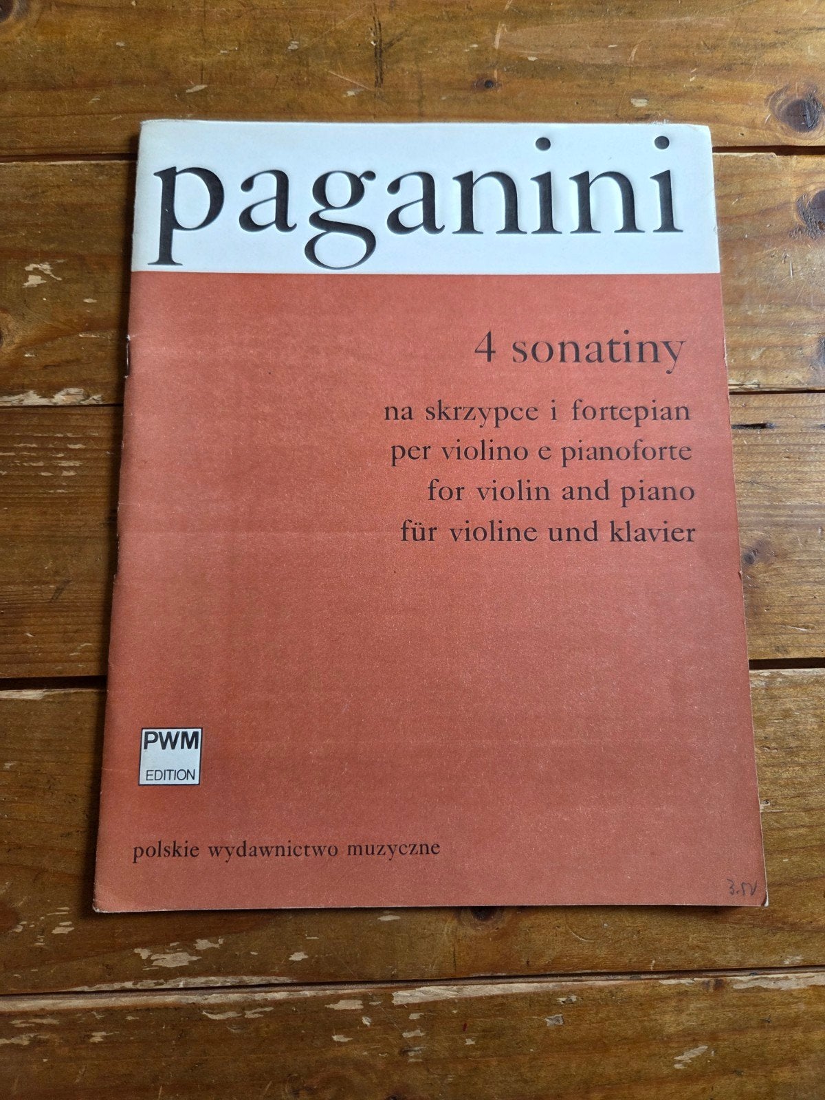 Paganini - 4 Sonatiny voor viool en piano, Muziek en Instrumenten, Bladmuziek, Gebruikt, Verzenden, Klassiek, Viool of Altviool
