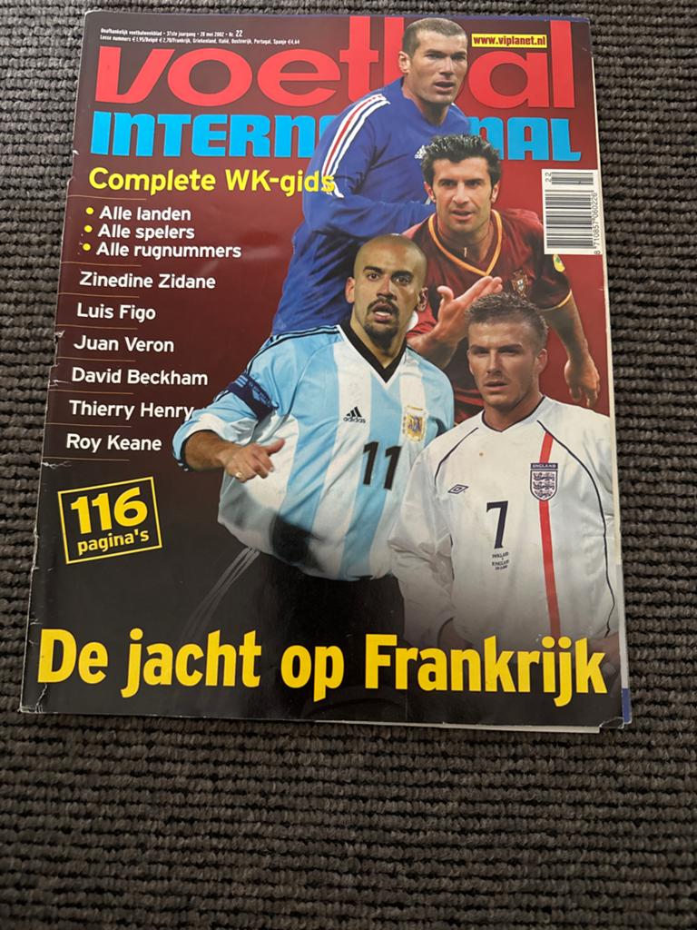 Voetbal International WK-gids 2002 Zidane Beckham Figo, Ophalen of Verzenden