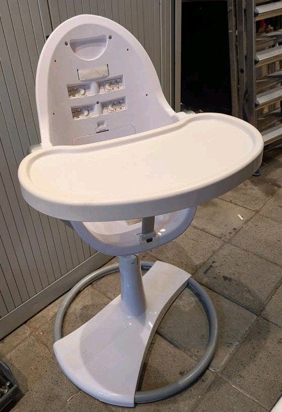 Bloom Fresco kinderstoel - Wit met grijs, Kinderen en Baby's, Kinderstoelen, Ophalen, Gebruikt, Overige typen, Gordel(s)