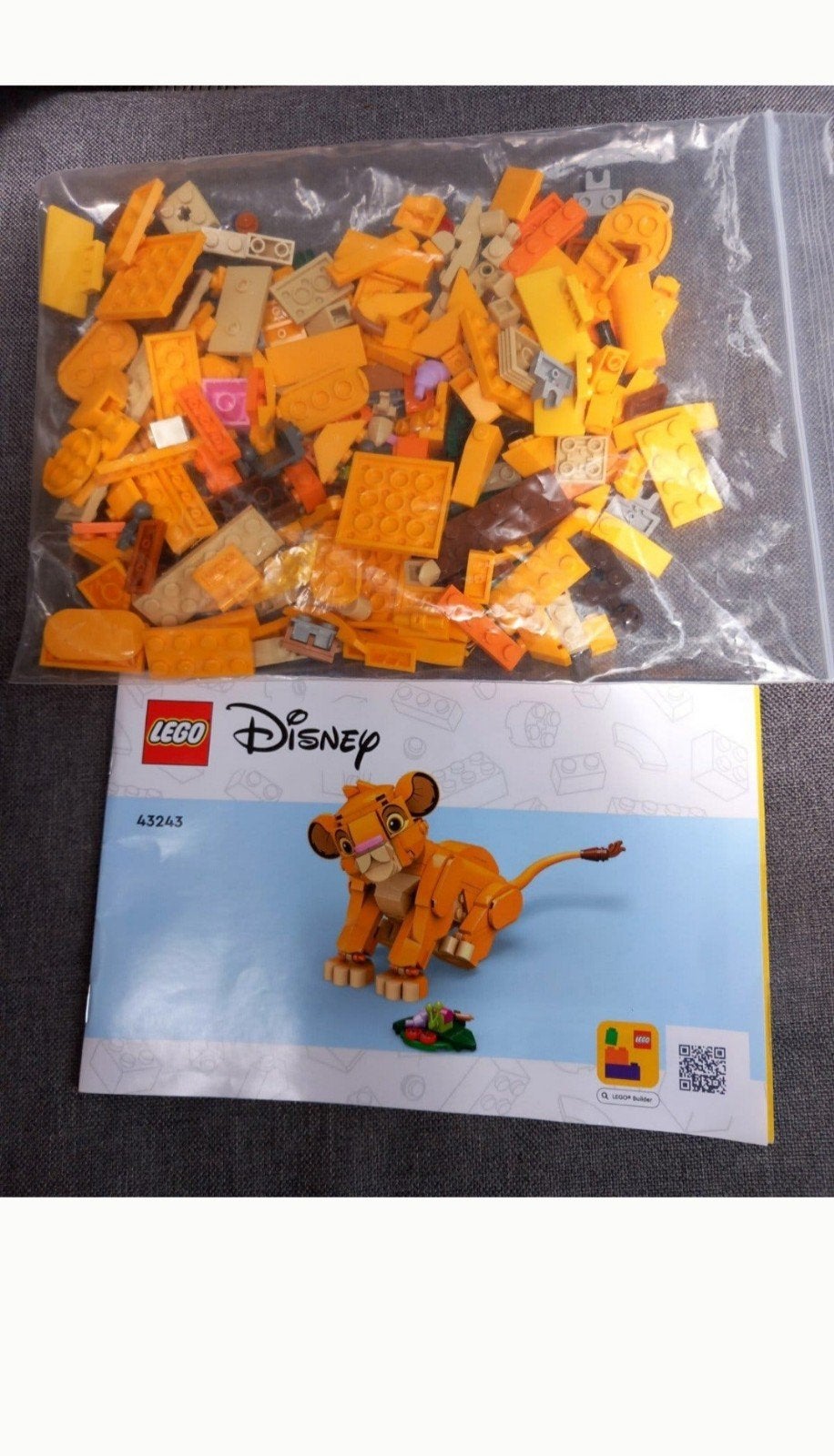 LEGO Disney Simba de Leeuwenkoning(43243) Zo goed als nieuw, Lego, Inclusief instructies, Ophalen of Verzenden, Zo goed als nieuw