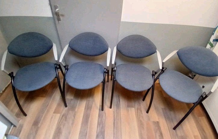 Set van 4 VEPA Alpine design stoelen, grijs-blauw-zwart, Ophalen, Blauw, VEPA design, Metaal