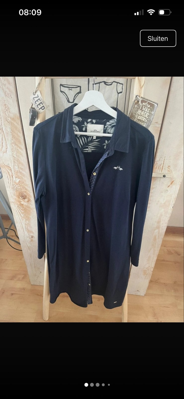 HV Polo blouse jurk navy maat 46, Ophalen of Verzenden, Zo goed als nieuw, Maat 46/48 (XL) of groter, Blauw