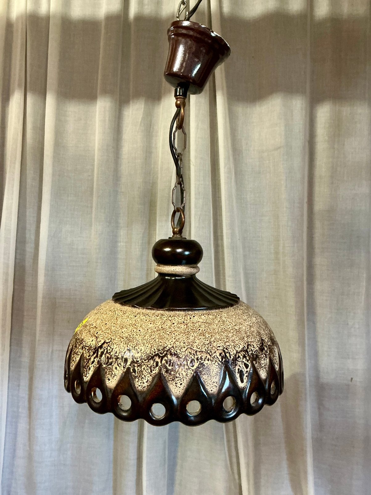 Hanglamp keramiek ,vintage, Huis en Inrichting, Lampen | Hanglampen, Ophalen of Verzenden, Zo goed als nieuw