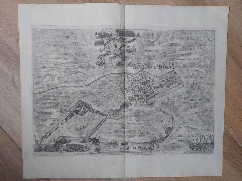 90 / Bredevoort - Bredevordia Aalten Kopergravure uit 1615, Antiek en Kunst, Ophalen of Verzenden
