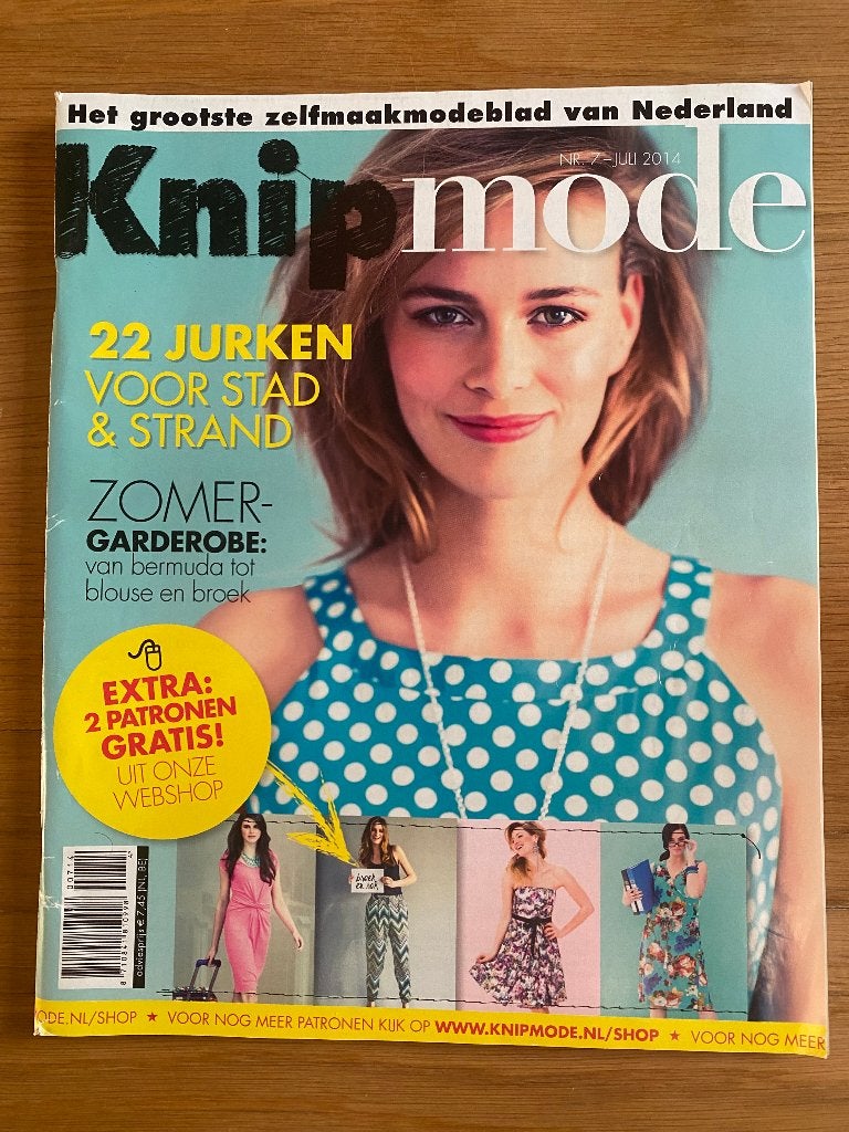 Knipmode magazine 7/2014, Hobby en Vrije tijd, Kledingpatronen, Overige typen, Vrouw, Ophalen of Verzenden, Zo goed als nieuw