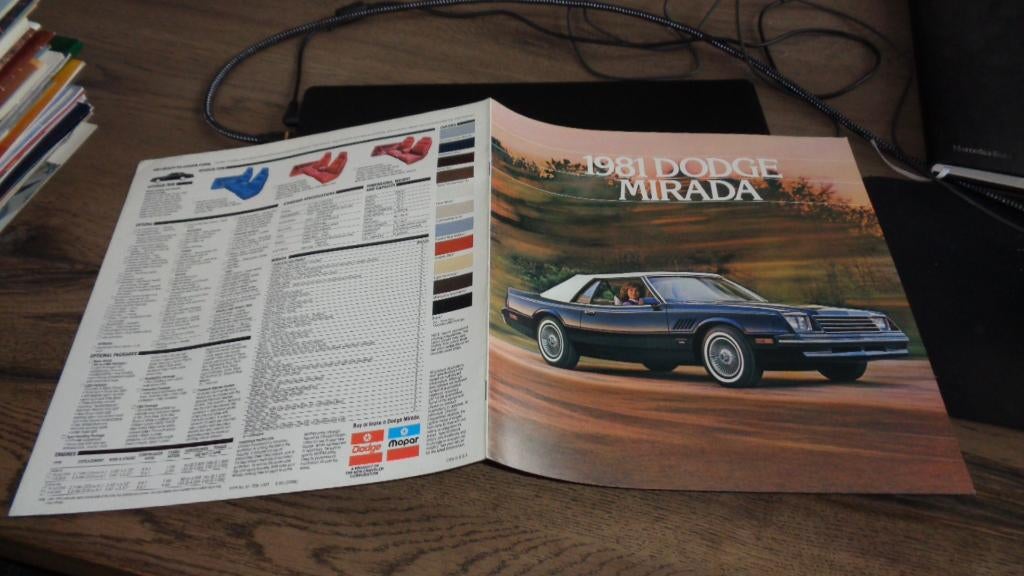 USA Folder DODGE MIRADE  1981, Verzenden, Nieuw, Overige merken