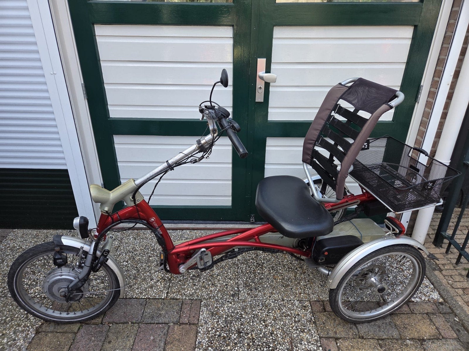 Electrische driewieler rood, Van Raam, Fietsen en Brommers, Fietsen | Driewielfietsen, Ophalen, Gebruikt