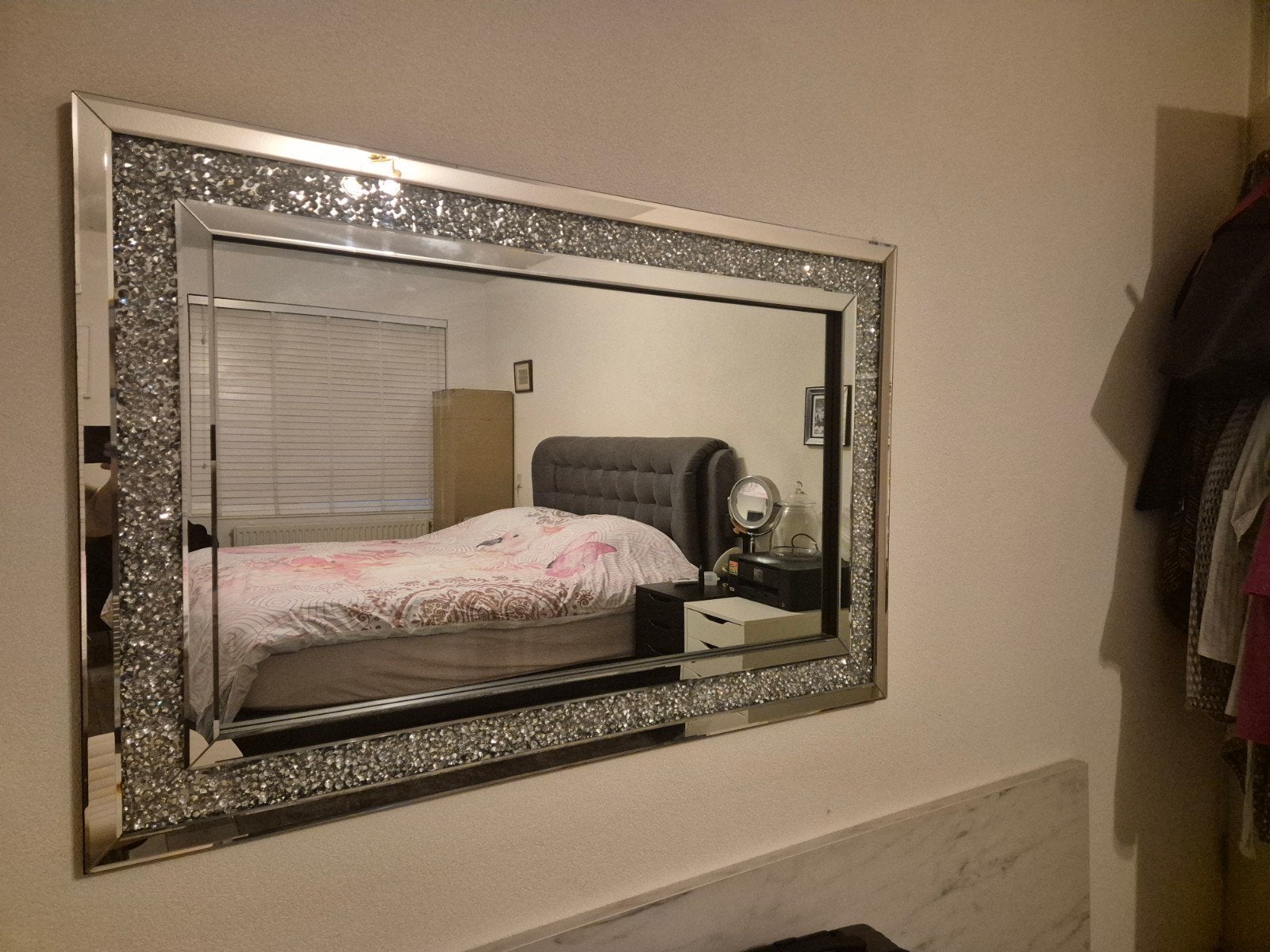Swarovski Spiegel - Luxe Rechthoekige Wandspiegel, Ophalen, Zo goed als nieuw, 100 tot 125 cm, Minder dan 100 cm