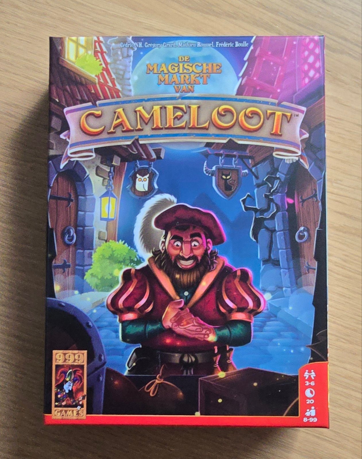 De Magische Markt van Cameloot - Bordspel 999 Games, Vijf spelers of meer, Ophalen of Verzenden, Zo goed als nieuw, 999 Games