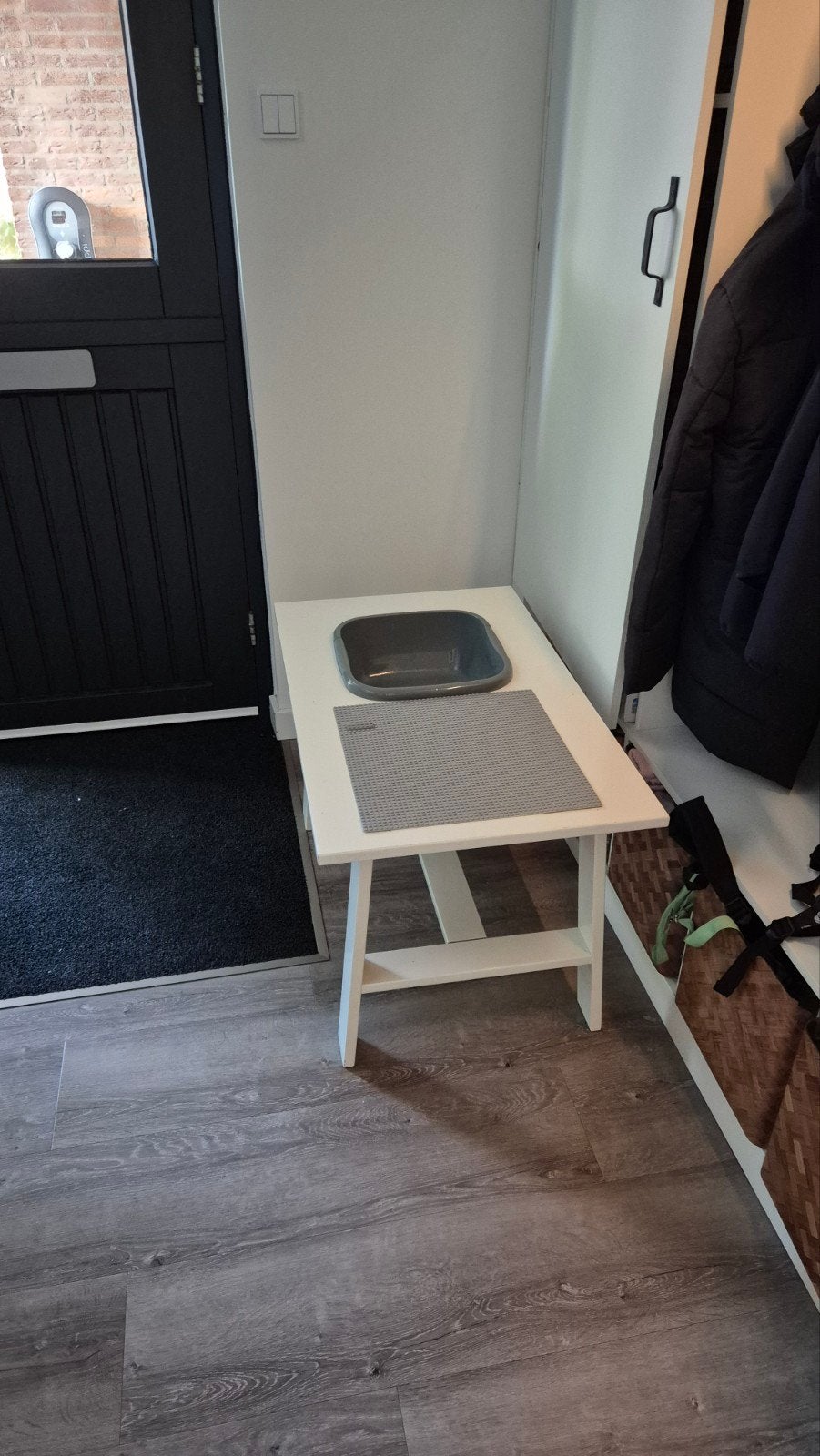 Ikea tafeltje met Lego/Duplo speelbak en grondplaat, Ophalen, Gebruikt, Bouwen