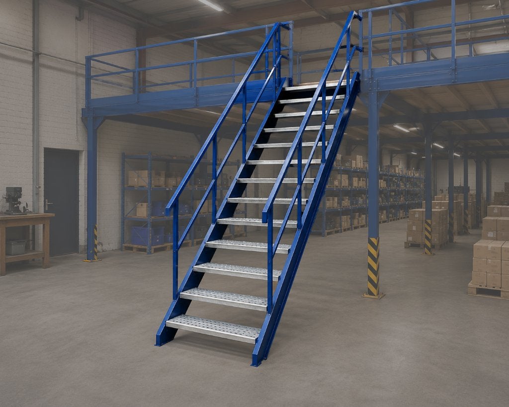 Trap industrieel entresol vloer trappen, Ophalen, Gebruikt, 2 tot 4 meter