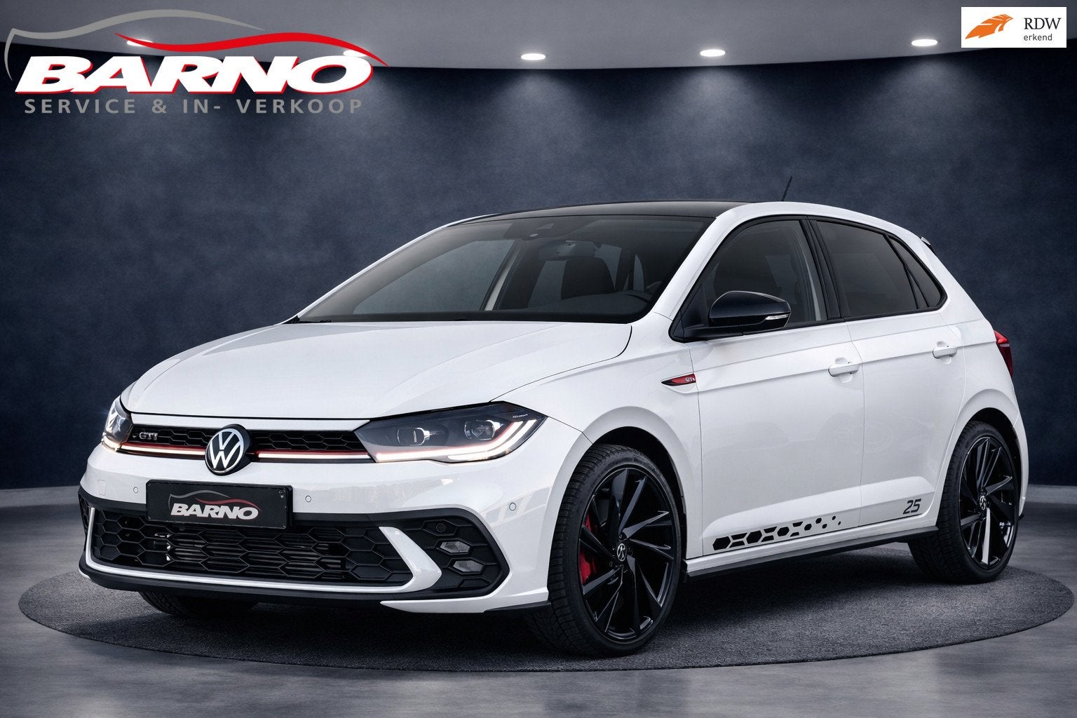 Volkswagen Polo 2.0 TSI GTI DSG 25 EDITION!, 4 cilinders, Wit, Leder, Bedrijf