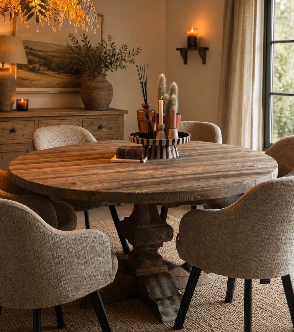 Ronde Kloostertafel 150 cm, Gebruikt, 100 tot 150 cm, Rond, Ophalen of Verzenden