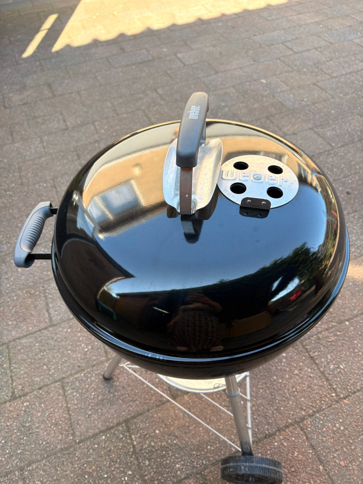 Weber Compact Kettle 47cm + Aansteker Schoorsteen - Topstaat, Ophalen, Gebruikt
