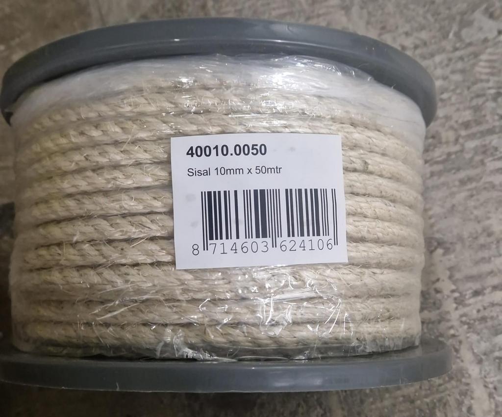 Nieuwe Sisal Touw 10mm x 50m - Ongebruikt, Ophalen of Verzenden, Nieuw
