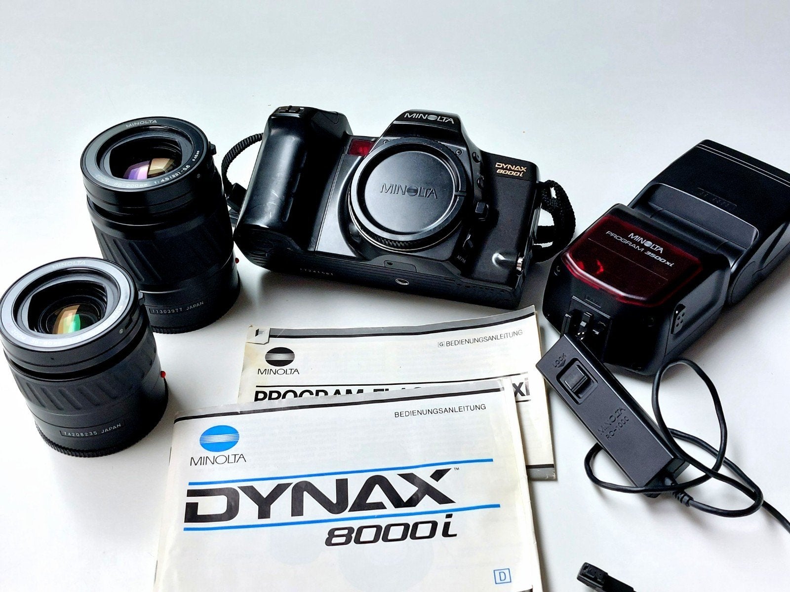 Minolta Dynax 8000i body+lenzen+ flister+tas igst, Ophalen of Verzenden, Gebruikt, Spiegelreflex, Minolta