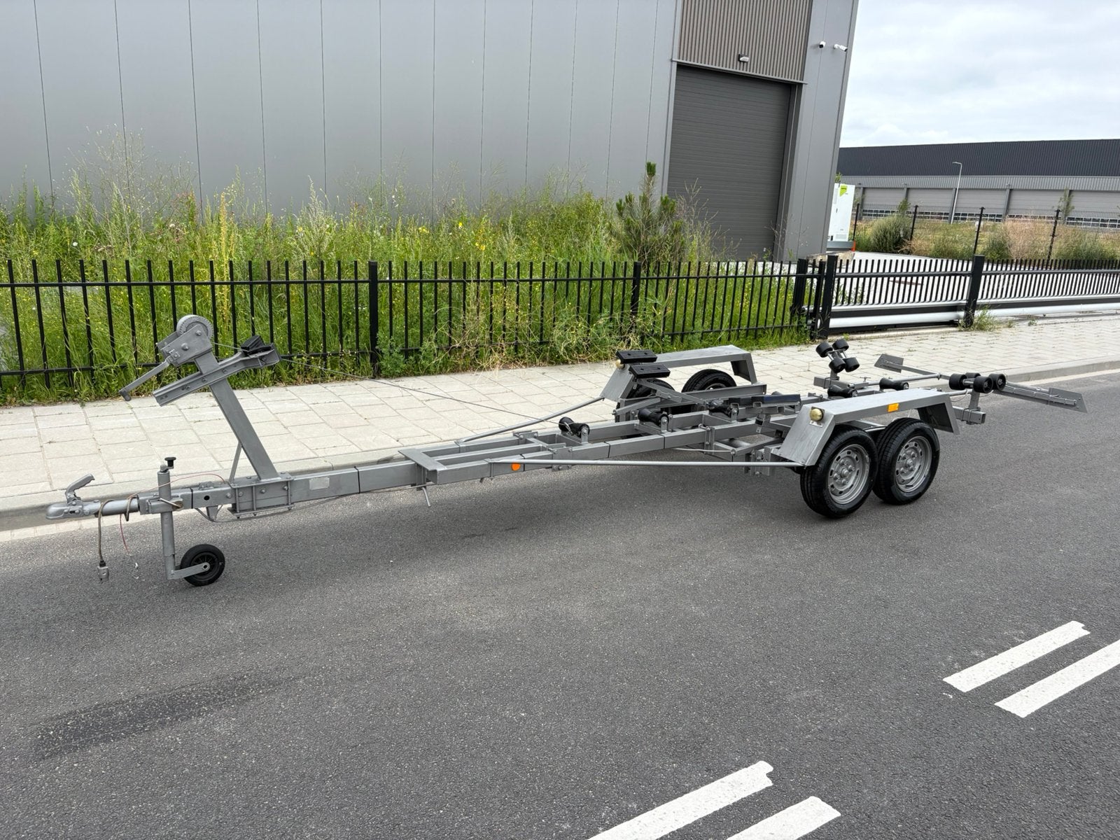 Boot trailer dubbelasser tandemasser motorboot sloep rib 6M., Ophalen, Gebruikt, 1500 tot 3000 kg, Overige typen