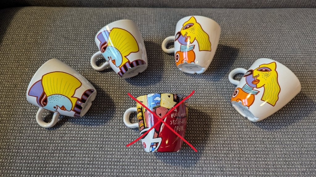 Douwe Egberts mokken Royal Raja 4 stuks, Overige merken, Zo goed als nieuw, Overige stijlen, Porselein