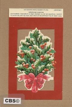 Poezieplaatje Kerstboeket met hulst en besjes 4457, Verzenden