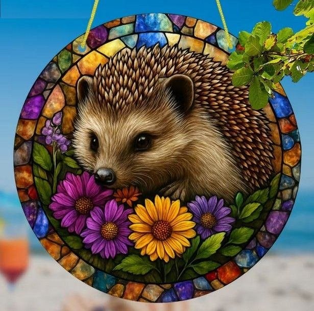 Raamhanger egel ( extra kleurrijk ), Tuin en Terras, Tuinwanddecoratie, Verzenden, Nieuw