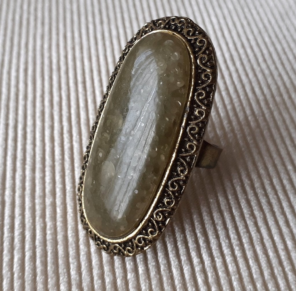 Cocktailring vintage grote groene steen, Sieraden, Tassen en Uiterlijk, Ringen, Nieuw, Ophalen of Verzenden, 17 tot 18, Dame