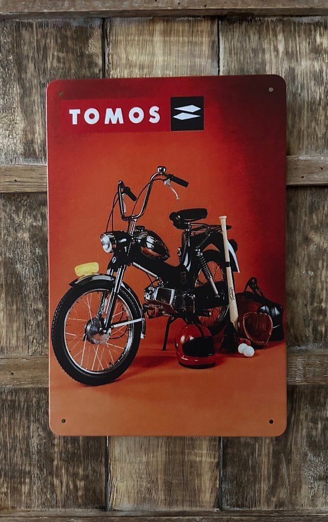 Tomos Bromfiets Ei tank reclamebord van metaal wandbord deco, Reclamebord, Info@deconoord.nl, Deco Noord, Nieuw